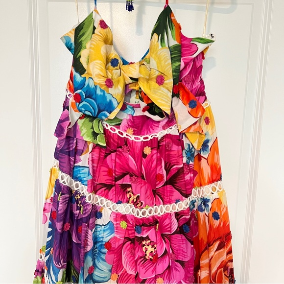 NWT FARM Rio Rainbow Chita Flower Midi Dress Size Small - Picture 3 of 11